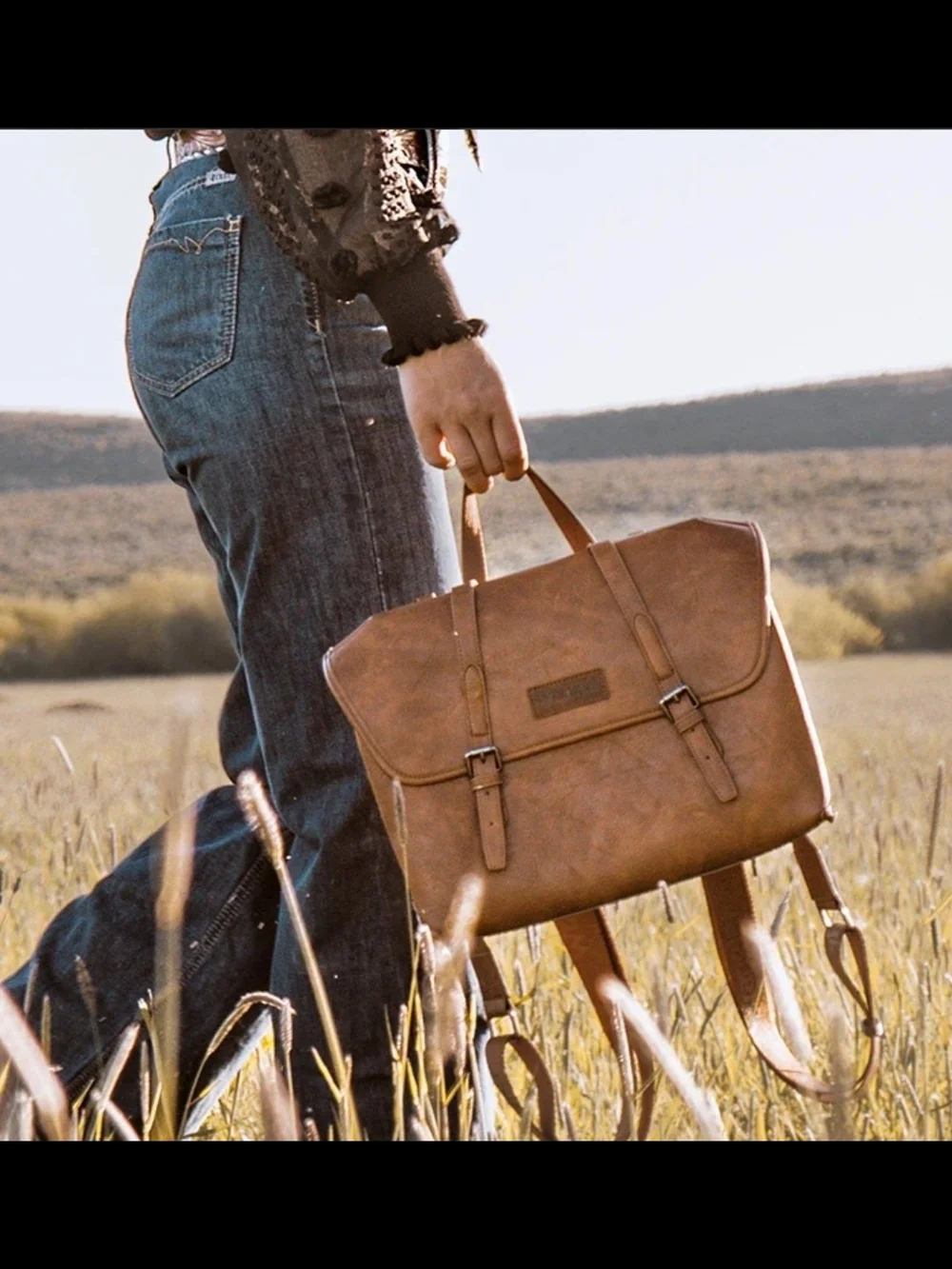 Classic Brown Leather Briefcase Backpack for Men Or WOMEN!